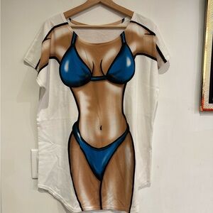 Vintage Body Tease Bikini Print T-Shirt